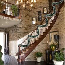 1 套 2m 塑膠花環和 12 件領結和聖誕塑膠藤蔓和聖誕樹懸掛裝飾裝飾品,聖誕裝飾用品