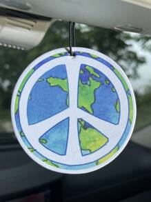 地球和平标志有趣的卡通设计汽车空气清新剂、通风口夹、后视镜挂饰、卫生间香薰香包、家居香薰等。