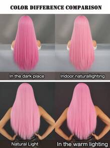 7JHH WIGS 24英寸长直发樱桃粉色假发，女士款，蓬松柔软的合成假发，带刘海，外观自然，采用非常柔软的耐热合成纤维制成，时尚女孩日常佩戴、动漫或角色扮演、音乐节、舞会、街头服饰等场合的理想选择，也是母亲节礼物的绝佳之选。 - 淺粉色 - 查看 9