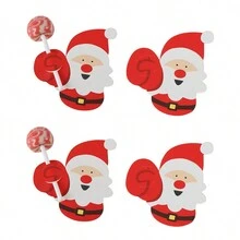 50入組聖誕老人棒糖造型卡紙裝飾,派對用品