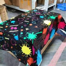 1 件，发光派对桌布霓虹派对桌布 71x 42.5 英寸发光派对桌布霓虹派对桌布适用于霓虹生日派对黑光派对用品，返校情人节 - 如圖所示 - 查看 6