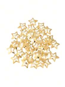 40pcs 3cm Gold Five-Pointed Star Shaped Hair Clips Made Of Alloy Street,Gold Head Piece Claw Clips Hair Claws Hair Barrettes, School Stuff