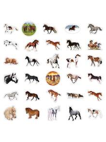 Paquete De 50 Pegatinas De Caballo, Pegatinas De Vinilo Impermeables De Pvc Estilo Caballo, Calcomanías Para Decoración, Fiesta, Coche, Portátiles, Botella De Agua, Casco, Pegatinas Para Refrigerador