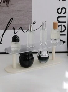 1个双层香水收纳架，适用于浴室，亚克力透明护肤品和化妆品收纳架，情人节礼物，房间装饰 - 米色 - 查看 7