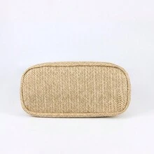 1PC 户外运动休闲包 木珠流苏编织包 单肩包 草编包 新款一体式水桶包 旅行包 沙滩包 手提包 女包