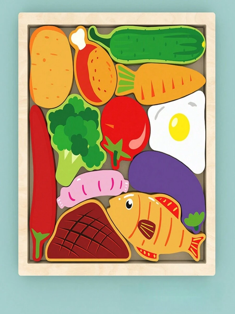 1 件积木食物拼图玩具，适合生日礼物、派对礼物、圣诞袜填充物