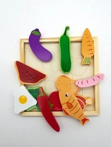 1 件积木食物拼图玩具，适合生日礼物、派对礼物、圣诞袜填充物