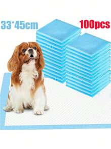 100 Pañales Tapete Entrenador Para Perro Almohadillas 45x33 - Azul y blanco - Ver 1