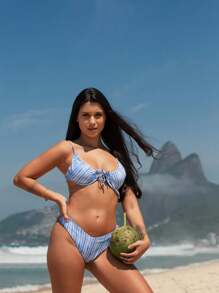 Women Bikini Sets - 藍色 - 查看 1