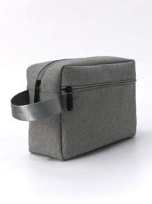 1pc Travel Men's Toiletry Bag Women Cosmetic Case Waterproof Ladies Makeup Bag Beauty Wash Pouch Handbag Organizer Toiletry Bags Summer Travel Essentials For Beach Vacation Holiday School Supplies Dorm Essentials Back To School - Grey - View 1