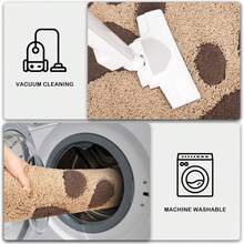 1入組可機洗入口門墊,有防滑腳印,適用於客廳、臥室、廚房和浴室 - 米色 - 查看 4
