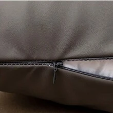 1個45x45cm仿皮防水坐墊套,設計仿皮裝飾靠墊套,適用於沙發客廳裝飾枕頭套 - 青灰 - 查看 6