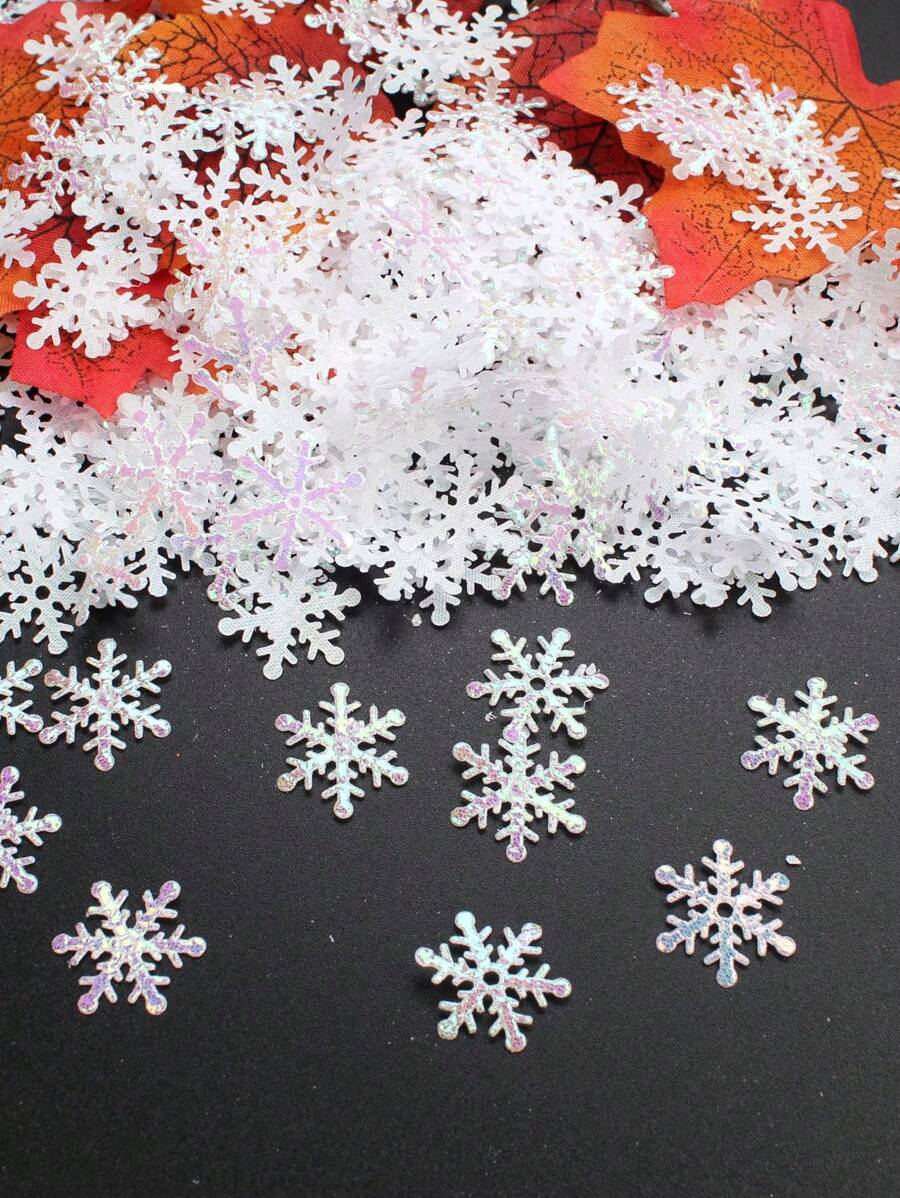 300pcs Snowflake Shaped Diy Christmas Wedding Party Confetti,Christmas