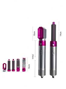 5-In-1 Hair Styler Set, Multifunctional Electric Professional Curling Iron. - Hot Pink - View 4