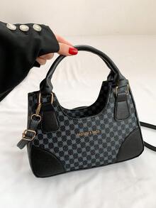 Vintage Clover Pattern Ladies' Handbag Crossbody Bag - Black - View 8