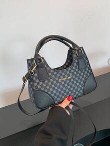 Vintage Clover Pattern Ladies' Handbag Crossbody Bag - Black - View 7