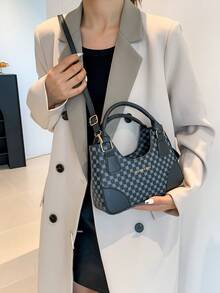 Vintage Clover Pattern Ladies' Handbag Crossbody Bag - Black - View 4