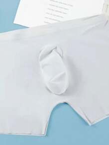 New Men's Ice Silk Underwear 3d Punching Thin Seamless Plain Boxer Briefs, Cooling,Breathable,Quick-Drying - White - View 5