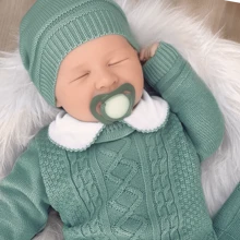 Nika Baby Saída de maternidade tricô verde chá