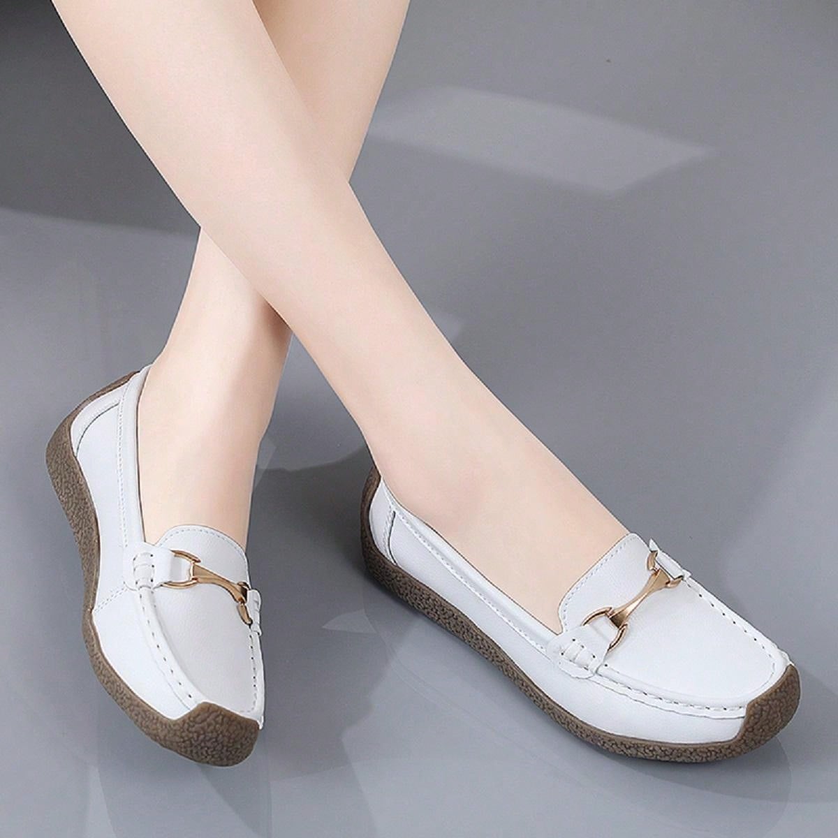 Women's Flat Work Shoes With Seams And Soft Soles, Large Size, For