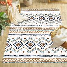 1 件長方形地毯墊適用於家居、客廳、臥室、防滑、耐磨、防髒、四季、人造羊絨、可水洗