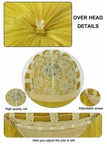 Peluca sintética cosplay largo recto con tupe - Amarillo - Ver 10