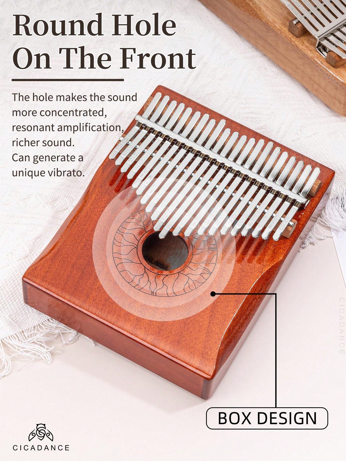 21Key Kalimba Thumb Piano Wood Mbira Body Portable Kalimba Keyboard