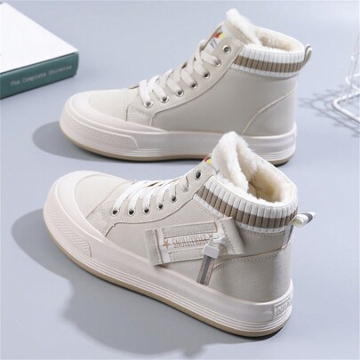 Stivali da neve invernali per donna con fodera termica spessa, scarpe sportive all"aperto calde e versatili, stivaletti alla caviglia per donne