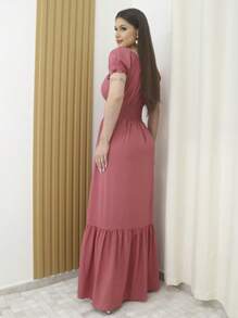 Women Sweater Dresses - Rusty Rose - View 2