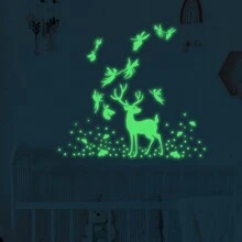 1pc Light switch Decal Glow in the dark moose animal pattern wall sticker Light Switch Decor mural paste - Multicolor - View 3