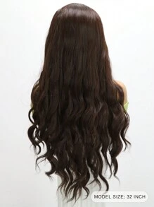 Extra Long Curly Synthetic Wig - Brown - View 4