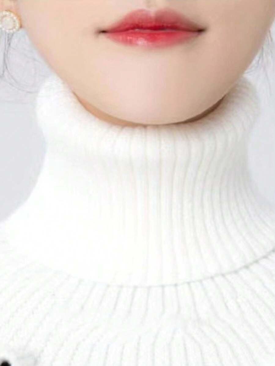 Trắng Của phụ nữ Vòng cổ Ấm áp Cái cổ Lưới tóc - trắng - Xem 1