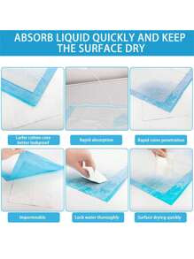100 Pañales Tapete Entrenador Para Perro Almohadillas 45x33 - Azul y blanco - Ver 3