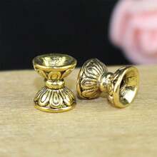 50入組金色珠子間隔器,0.24英寸,古銀色蓮花珠蓋,黃金蓮花珠蓋diy珠寶製作配件