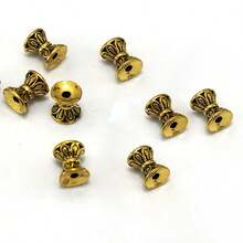 50入組金色珠子間隔器,0.24英寸,古銀色蓮花珠蓋,黃金蓮花珠蓋diy珠寶製作配件