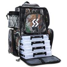 Sougayilang Fishing Tackle Backpack Waterproof Tackle Bag Storage with 4 Trays Tackle Box and Protective Rain Cover for Camping Hiking - Army Green - View 1