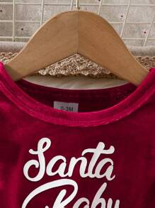 2 szt./zestaw Niemowlę Dziecko Dziewczyny Boże Narodzenie Długi Rękaw Sukienka Z Body Z Futrzany Obszycie I Kapelusz