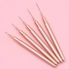 Bộ 5 cọ vẽ móng tay màu sâm panh kim loại, cọ vẽ móng tay, vẽ đường nét dài, vẽ chi tiết nhỏ, cọ vẽ móng tay nghệ thuật - Rượu sâm banh - Xem 5