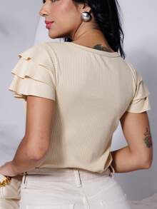 Women T-Shirts - 米色 - 查看 2