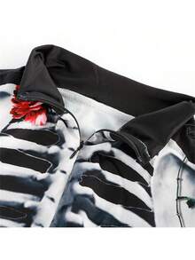 聖誕節 3d 骷髏印花連身褲,成人萬聖節街頭表演服裝,連身衣聖誕服裝