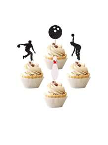 12pcs Bowling Sport Theme Cake Toppers - Multicolor - View 1