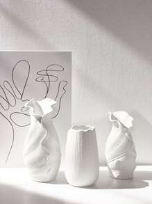 1pc Artistic Portrait Ceramic Vase - Multicolor - View 2