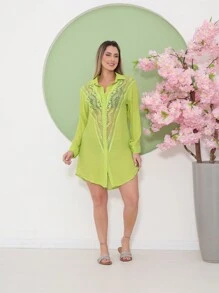 Women Cover Ups - Màu xanh chanh - Xem 3
