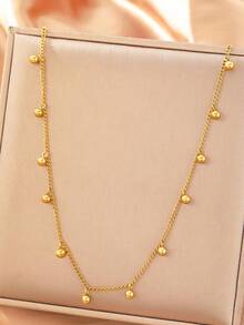 1 件不鏽鋼項鍊簡約風格迷你珍珠鍊時尚奢華女式吊墜,派對禮物,新品到貨