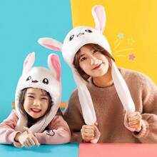 Gorro Sombrero Diseño Orejas Movibles con luz LED Multicolor - Rosa - Ver 2