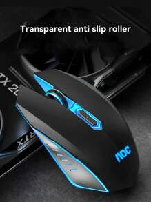 Aoc Gk410機械鍵盤搭配gm130b滑鼠套裝,可調光,綠軸,雙色鍵帽,塑料材質,適用於遊戲和辦公室使用 - 黑色 - 查看 5