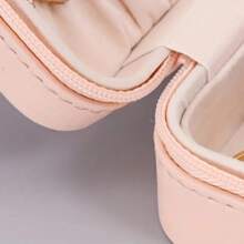 1 Miếng Thêu Chữ Kim sa Mini Hộp đồ trang sức , Dễ thương Màu hồng Hoa tai Nhẫn Đường viền cổ áo Túi bảo quản , Có thể mang đi chất liệu da PU Túi đựng đồ trang sức - Hồng - Xem 6