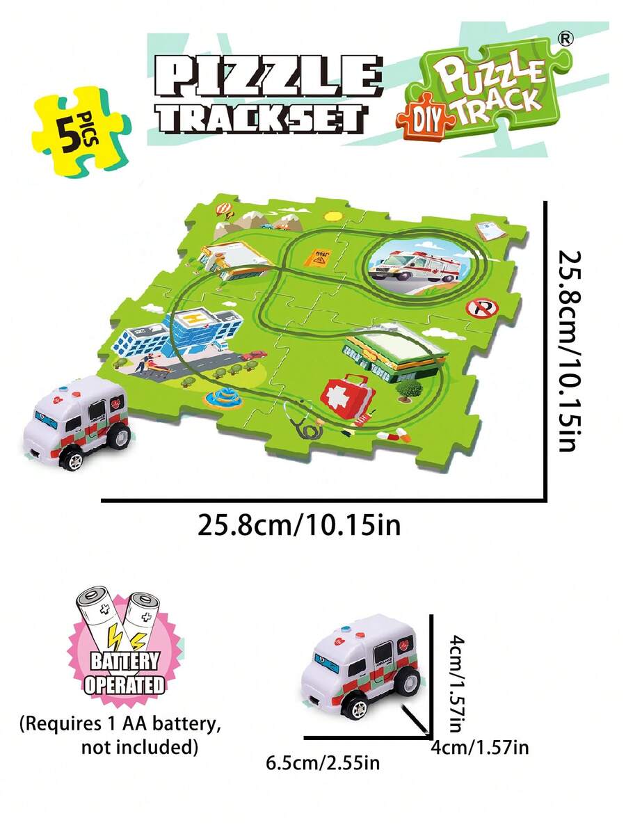 Children's Educational Game Set Puzzle Track Vehicle And Car, Puzzle