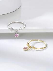 ORSA JEWELS 件組簡單心形吊飾設計 925 純銀結婚戒指女式時尚手指首飾節日新年生日週年紀念日禮物