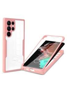 Ốp lưng acrylic toàn thân 360° với khung TPU và miếng dán màn hình PET tích hợp, chống rơi vỡ, không bị ố vàng, có sẵn màng bảo vệ, phiên bản quốc tế, không phải phiên bản nội địa. - Hồng - Xem 1